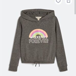 Charcoal Kids Hoodie with Rainbow Graphic